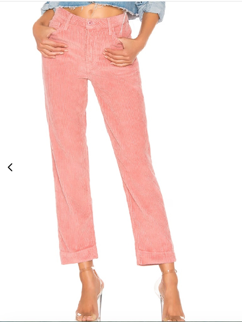 Grlfrnd Helena High-Rise Clean Crop Corduroy Jean, Size 25